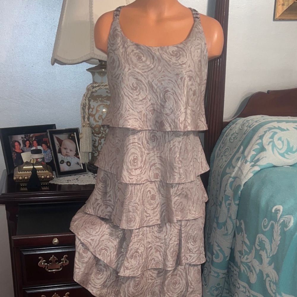 Signature by Robbie Bee Dusty Rose Tiered Mini Dress